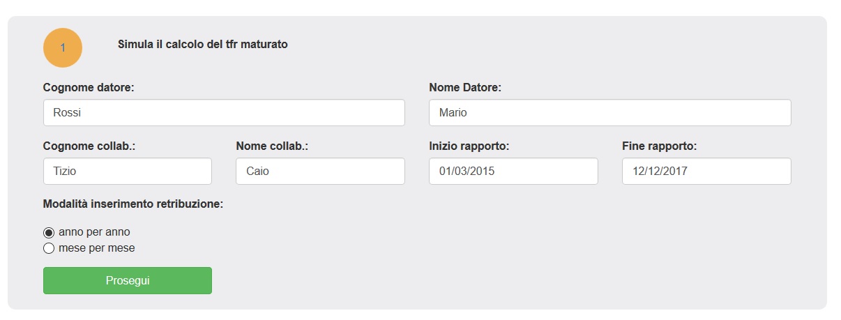 Simulatore Calcolo TFR Simulatore Calcolo TFR